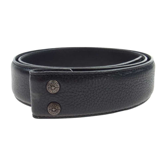 CHROME HEARTS クロムハーツ（原本無） 1.5 STRAP レザー ベルト ストラップ ブラック系 34【中古】