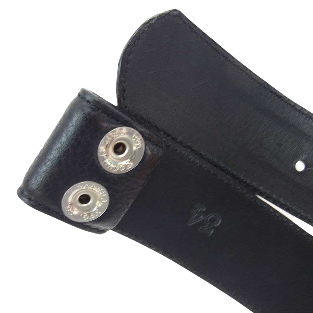 CHROME HEARTS クロムハーツ（原本無） 1.5 STRAP レザー ベルト ストラップ ブラック系 34【中古】