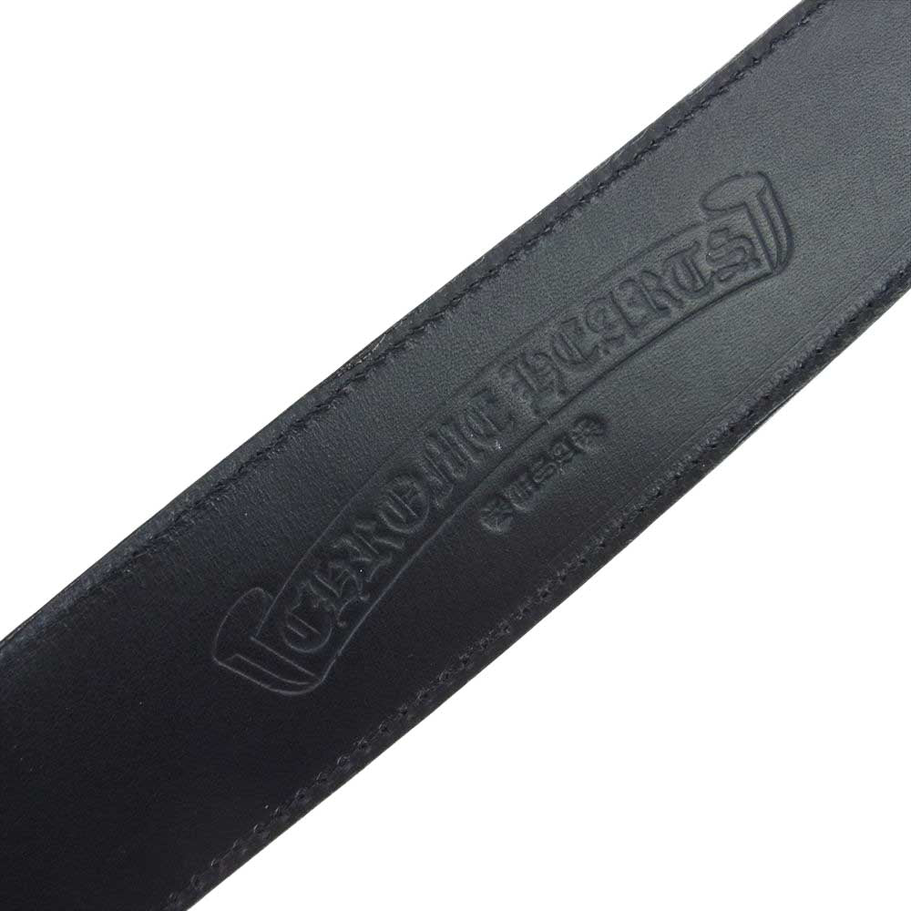 CHROME HEARTS クロムハーツ（原本無） 1.5 STRAP レザー ベルト ストラップ ブラック系 34【中古】