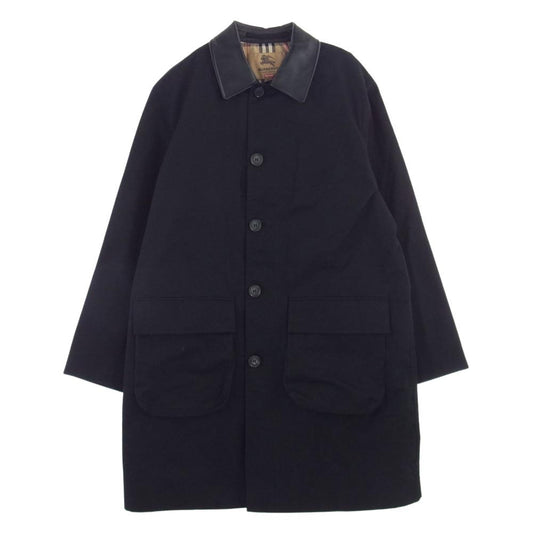 Supreme シュプリーム 22SS Burberry バーバリー Leather Collar Trench レザーカラー トレンチコート ブラック系 M【新古品】【未使用】【中古】