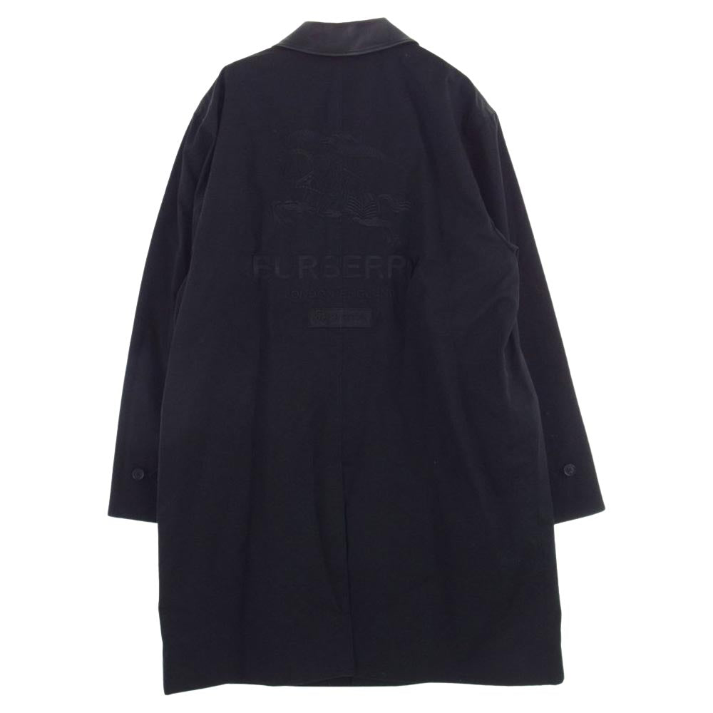 Supreme シュプリーム 22SS Burberry バーバリー Leather Collar Trench レザーカラー トレンチコート ブラック系 M【新古品】【未使用】【中古】
