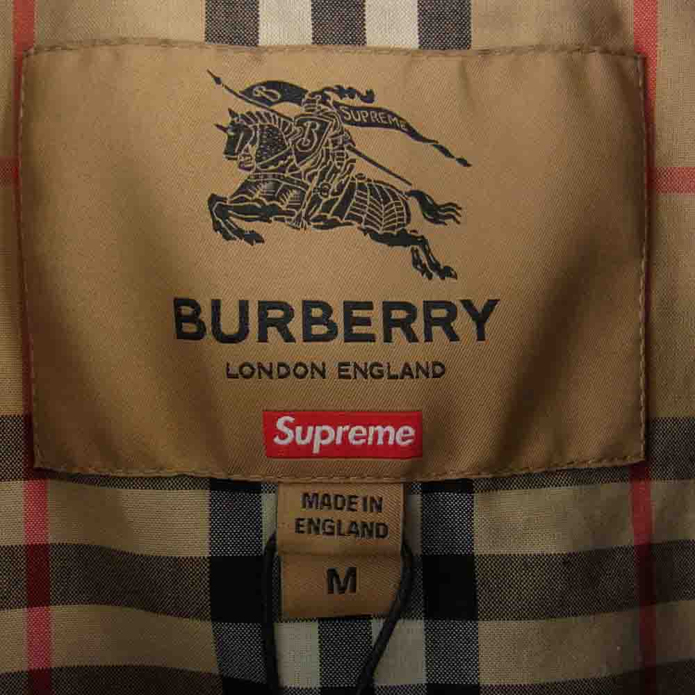 Supreme シュプリーム 22SS Burberry バーバリー Leather Collar Trench レザーカラー トレンチコート ブラック系 M【新古品】【未使用】【中古】