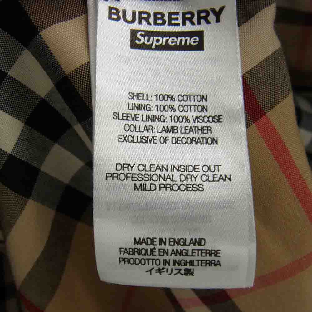 Supreme シュプリーム 22SS Burberry バーバリー Leather Collar Trench レザーカラー トレンチコート ブラック系 M【新古品】【未使用】【中古】