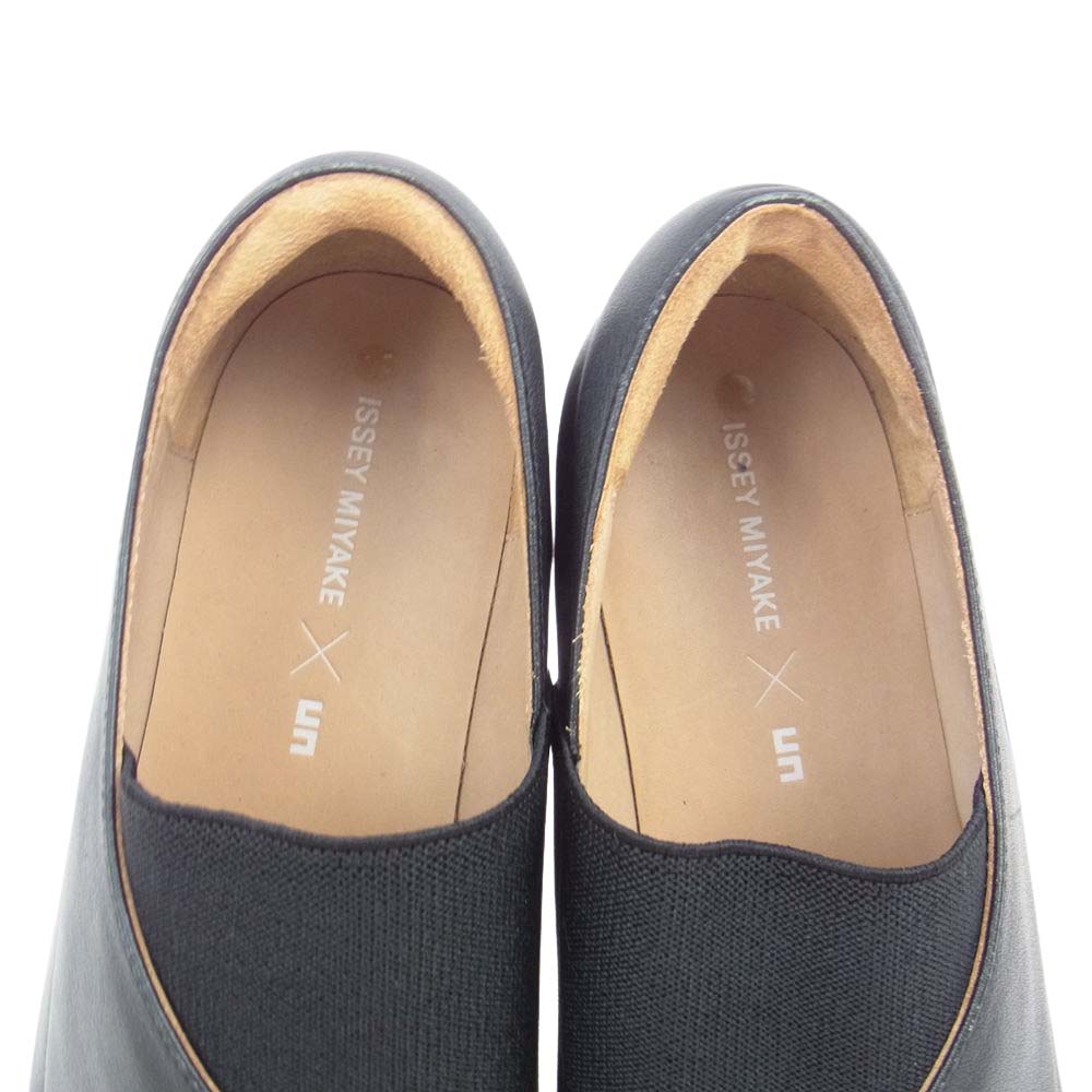 ISSEY MIYAKE イッセイミヤケ UN ユナイテッドヌード ポインテッドトゥ レザー ラップシューズ ブラック系【美品】【中古】