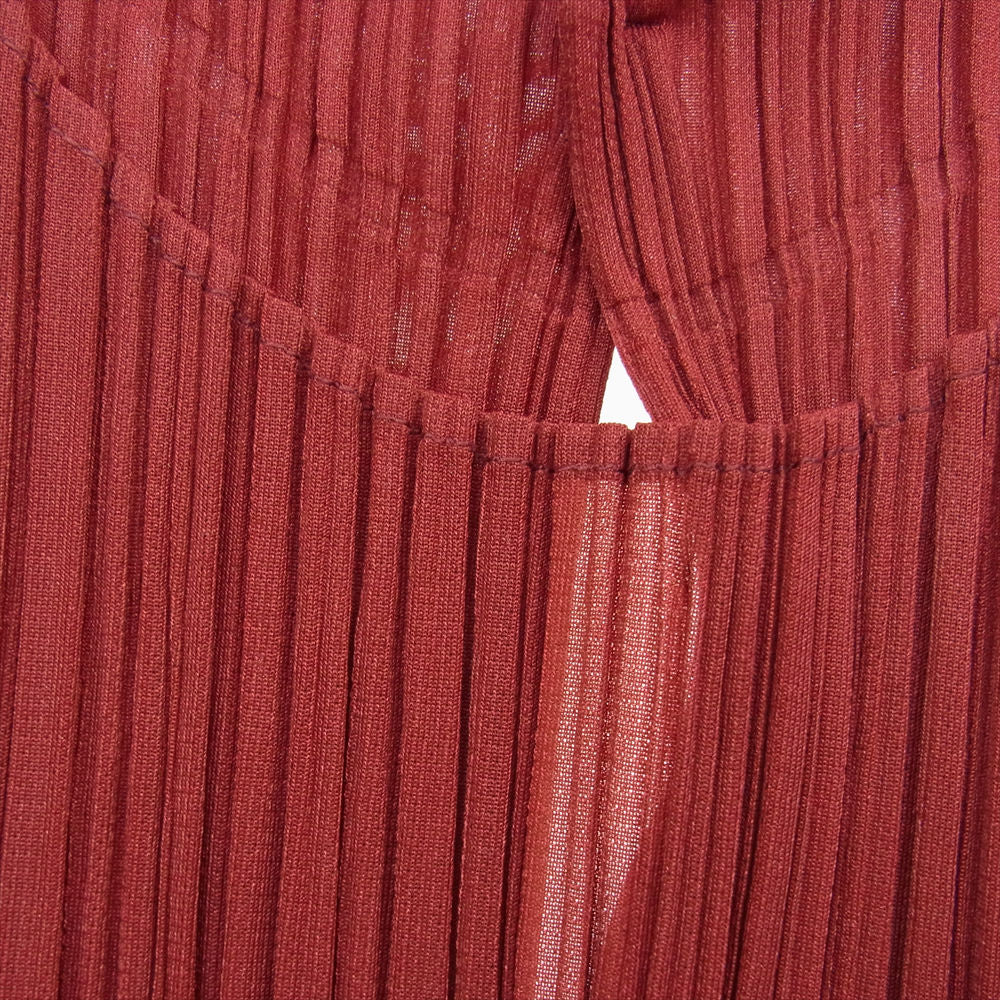 PLEATS PLEASE プリーツプリーズ イッセイミヤケ PP01-JH204-28 プリーツ加工 ノースリーブ ワンピース エンジ系 3【極上美品】【中古】