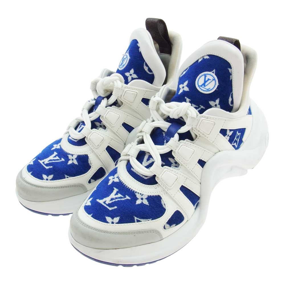 LOUIS VUITTON ルイ・ヴィトン 1AACTR モノグラム LV アークライト ライン スニーカー ホワイト系 ブルー系 41【中古】