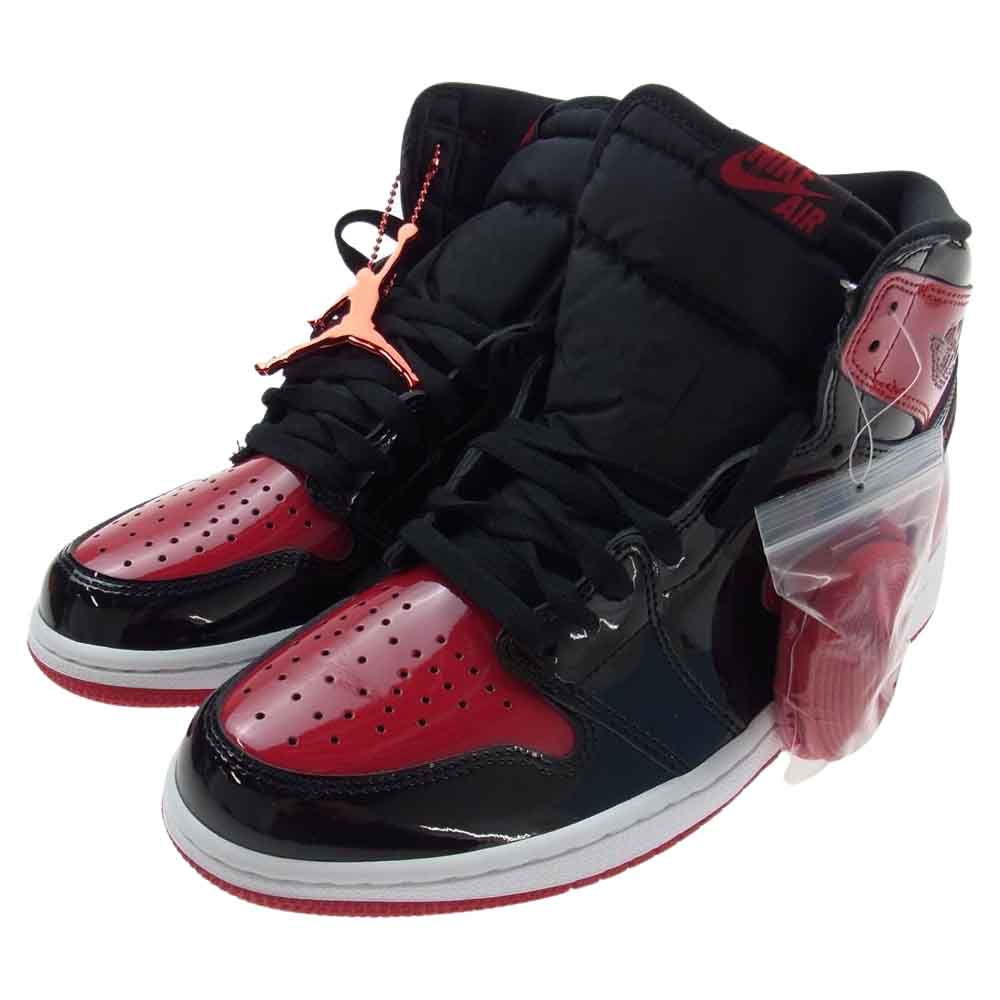 NIKE ナイキ 555088-063 AIR JORDAN 1 AJ1 RETRO HIGH OG Patent Bred エアジョーダン レトロ ハイ パテントブレッド スニーカー ブラック系 レッド系 ホワイト系 26.5cm【新古品】【未使用】【中古】
