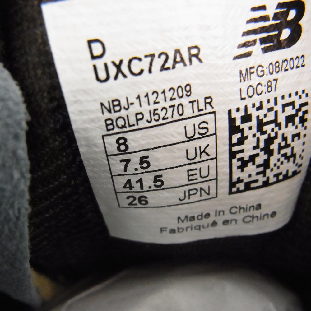 NEW BALANCE ニューバランス × AURALEE オーラリー UXC72AR ローカット スニーカー ブルー系 26cm【新古品】【未使用】【中古】