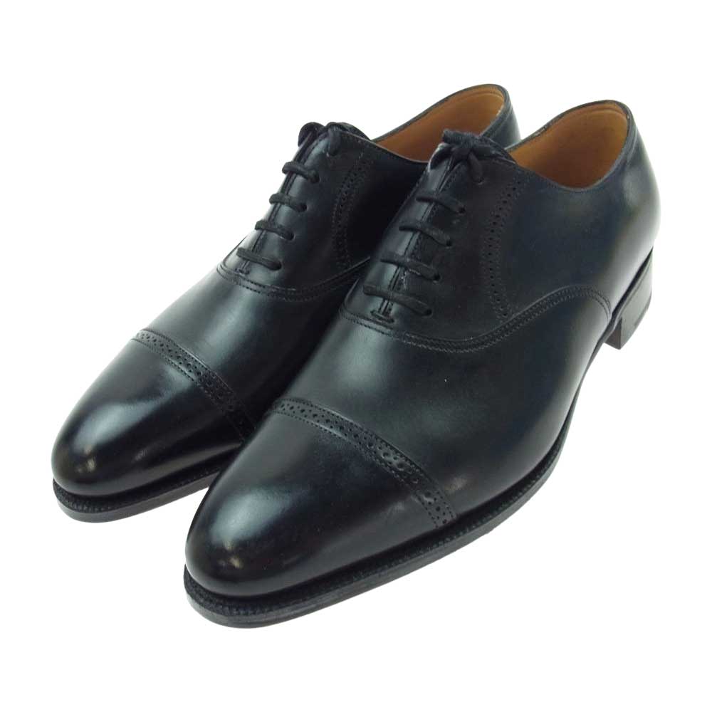 John Lobb ジョンロブ PHILIP フィリップ パンチドキャップトゥ ドレスシューズ ブラック系 6.5E【極上美品】【中古】