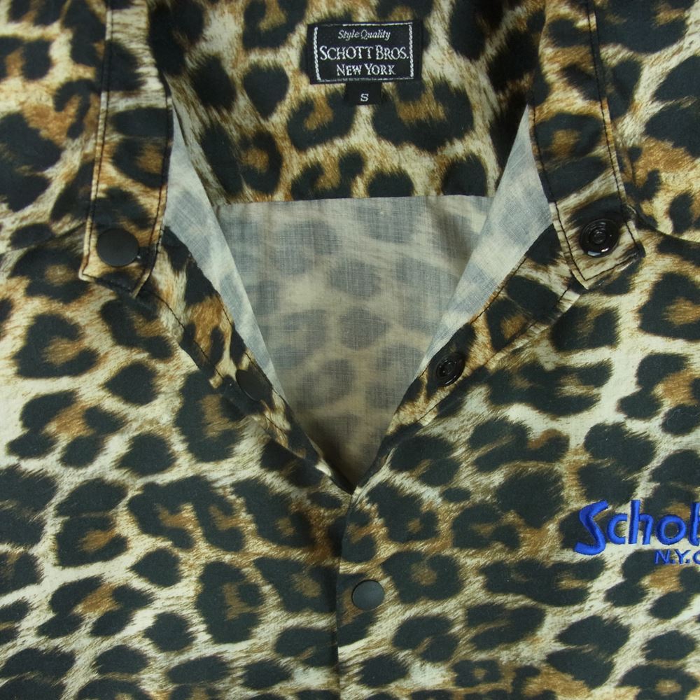 schott ショット 3105043 COACH SHRT レオパード コーチ シャツ ジャケット ブラウン系 ブラック系 ベージュ系 S【中古】