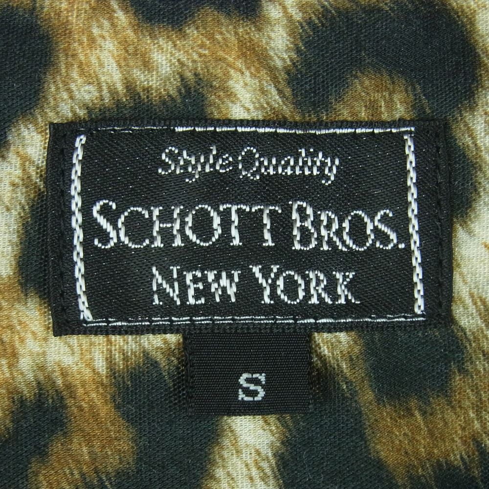 schott ショット 3105043 COACH SHRT レオパード コーチ シャツ ジャケット ブラウン系 ブラック系 ベージュ系 S【中古】