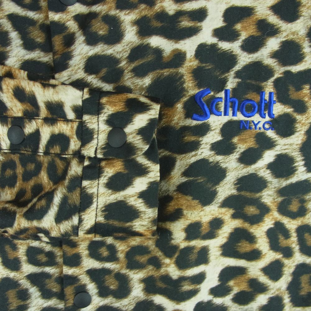 schott ショット 3105043 COACH SHRT レオパード コーチ シャツ ジャケット ブラウン系 ブラック系 ベージュ系 S【中古】