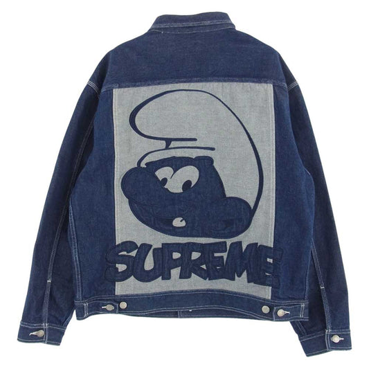 Supreme シュプリーム 20AW Smurfs Denim Trucker Jacket スマーフ デニム トラッカー ジャケット ブルー系 L【中古】