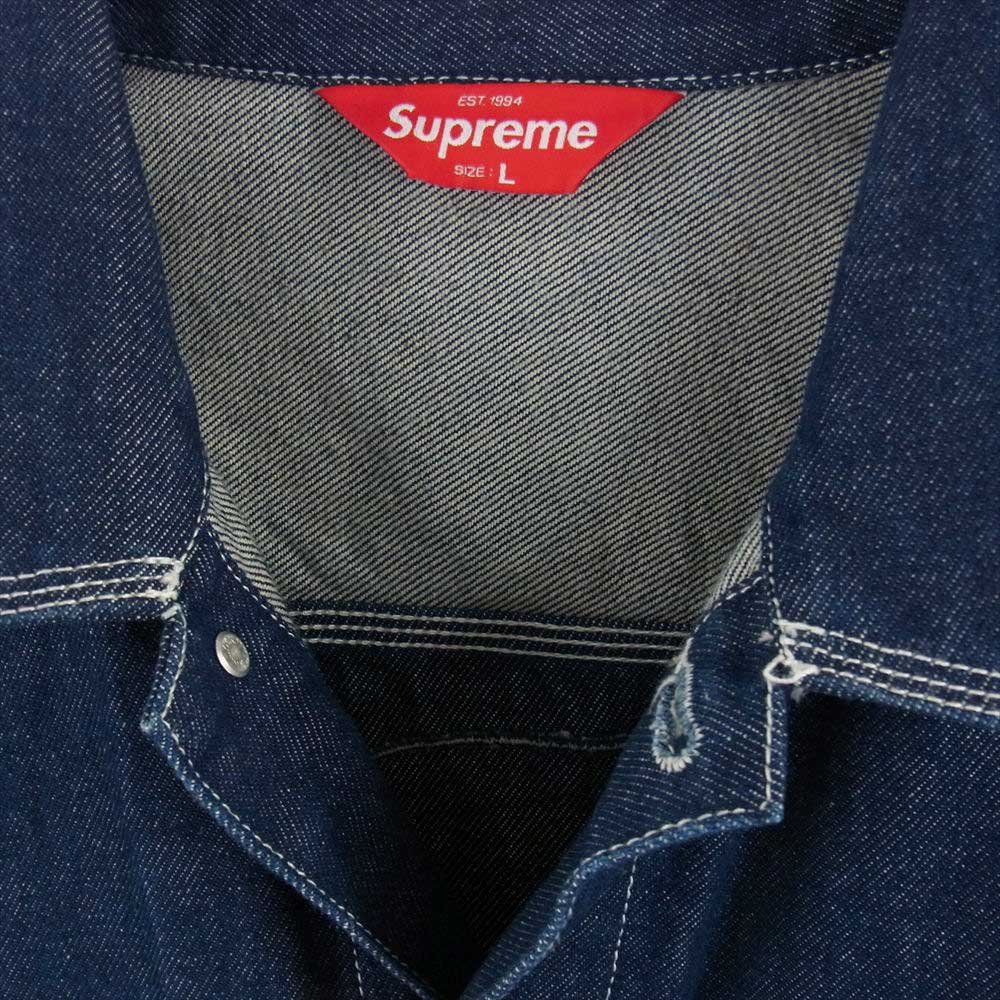 Supreme シュプリーム 20AW Smurfs Denim Trucker Jacket スマーフ デニム トラッカー ジャケット ブルー系 L【中古】