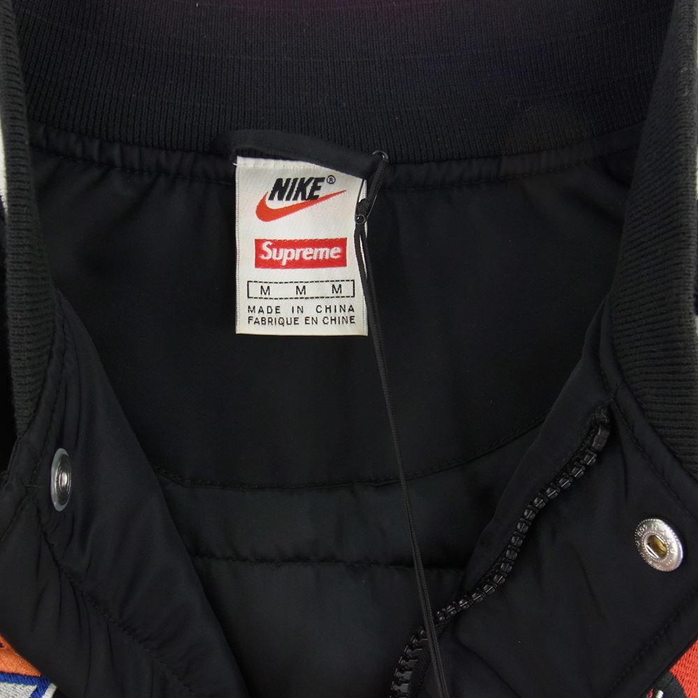 Supreme シュプリーム 18SS NIKE ナイキ NBA Teams Warm-Up Jacket チームワッペン ウォームアップ ブルゾン ジャケット ブラック系 M【中古】