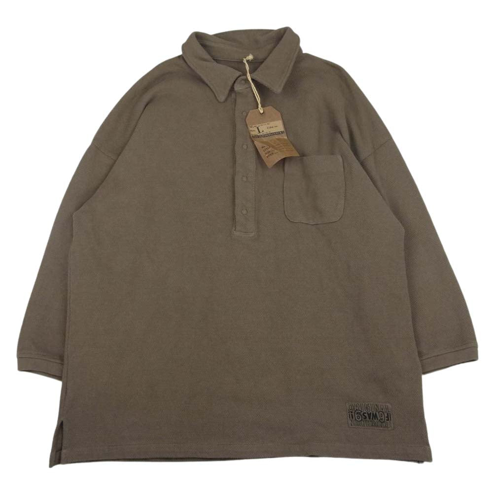 TENDERLOIN テンダーロイン MOSS STITCH 3/4 POLO モス ステッチ バックロゴ刺繍 ポロシャツ ブラウン系 L【美品】【中古】