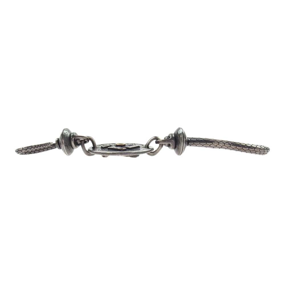 LARRY SMITH ラリースミス WESTRIDE ウエストライド K18 POINT JAWBONE SWASTIKA KEY HOOK 金メタル付き スネーク スワスチカ キーフック シルバー系【中古】