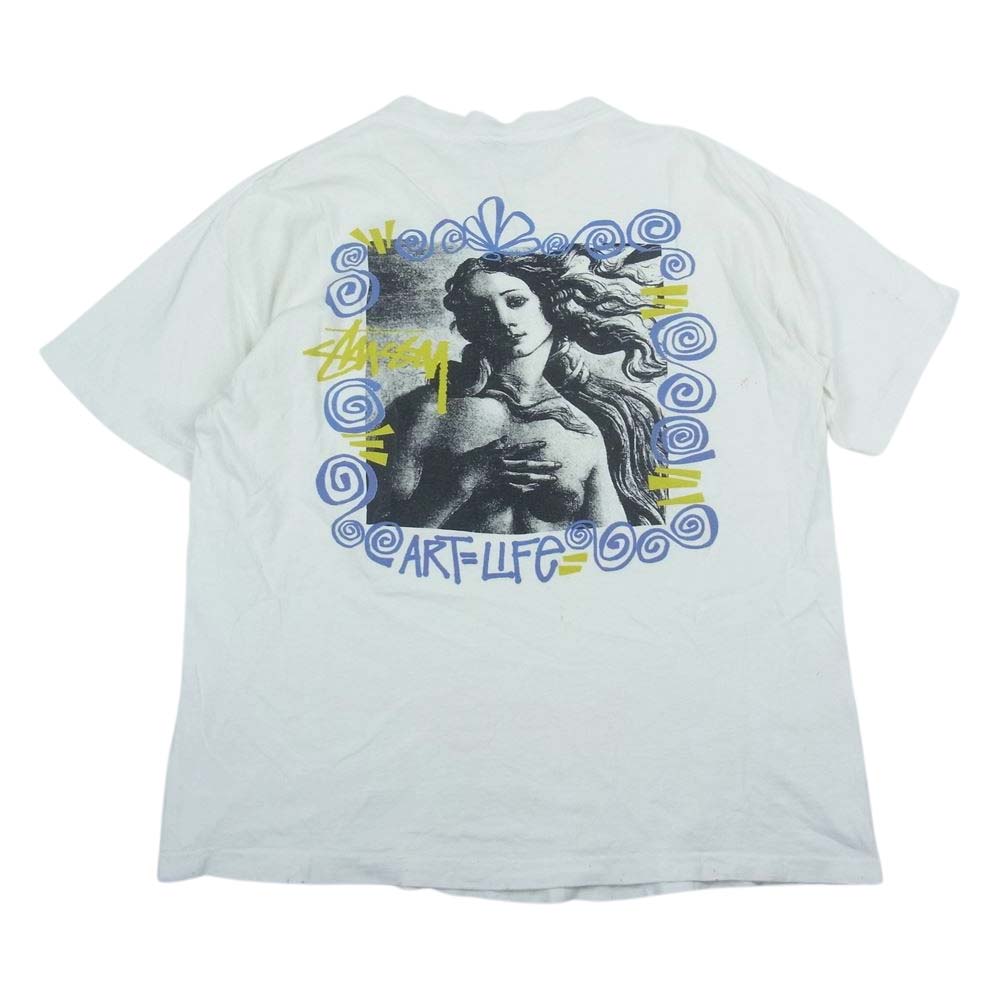 STUSSY ステューシー ヴィンテージ 80s タグ バックプリント ヴィーナス Tシャツ ホワイト系 XL【中古】