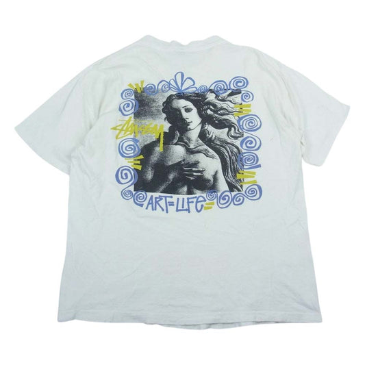 STUSSY ステューシー ヴィンテージ 80s タグ バックプリント ヴィーナス Tシャツ ホワイト系 XL【中古】
