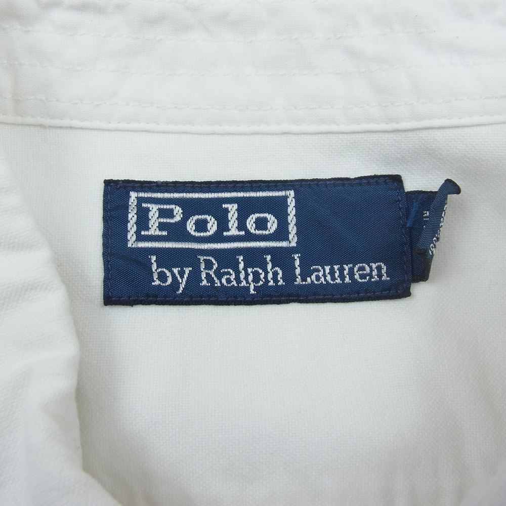 POLO RALPH LAUREN ポロ・ラルフローレン ワーク ステンシル 長袖 シャツ ホワイト系 L【中古】