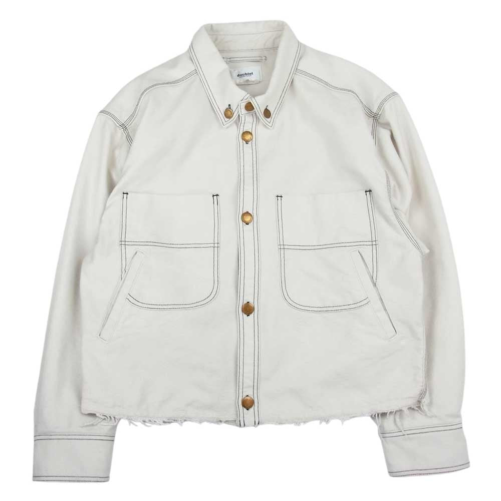 ダブレット 20SS HEAVY TWILL CUT-OFF JACKET ヘビーツイル カットオフ ジャケット ホワイト系 M【中古】 – ブランド 古着 LIFE