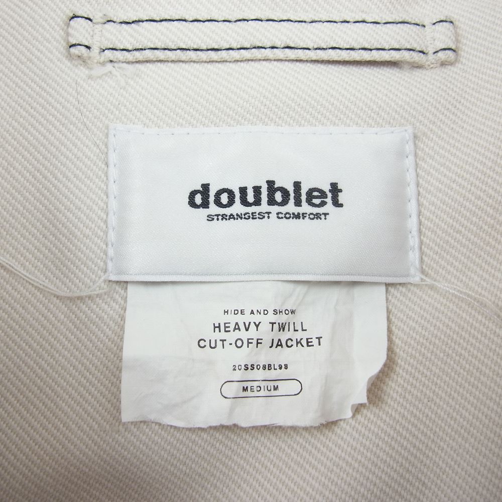 ダブレット 20SS HEAVY TWILL CUT-OFF JACKET ヘビーツイル カットオフ ジャケット ホワイト系 M【中古】