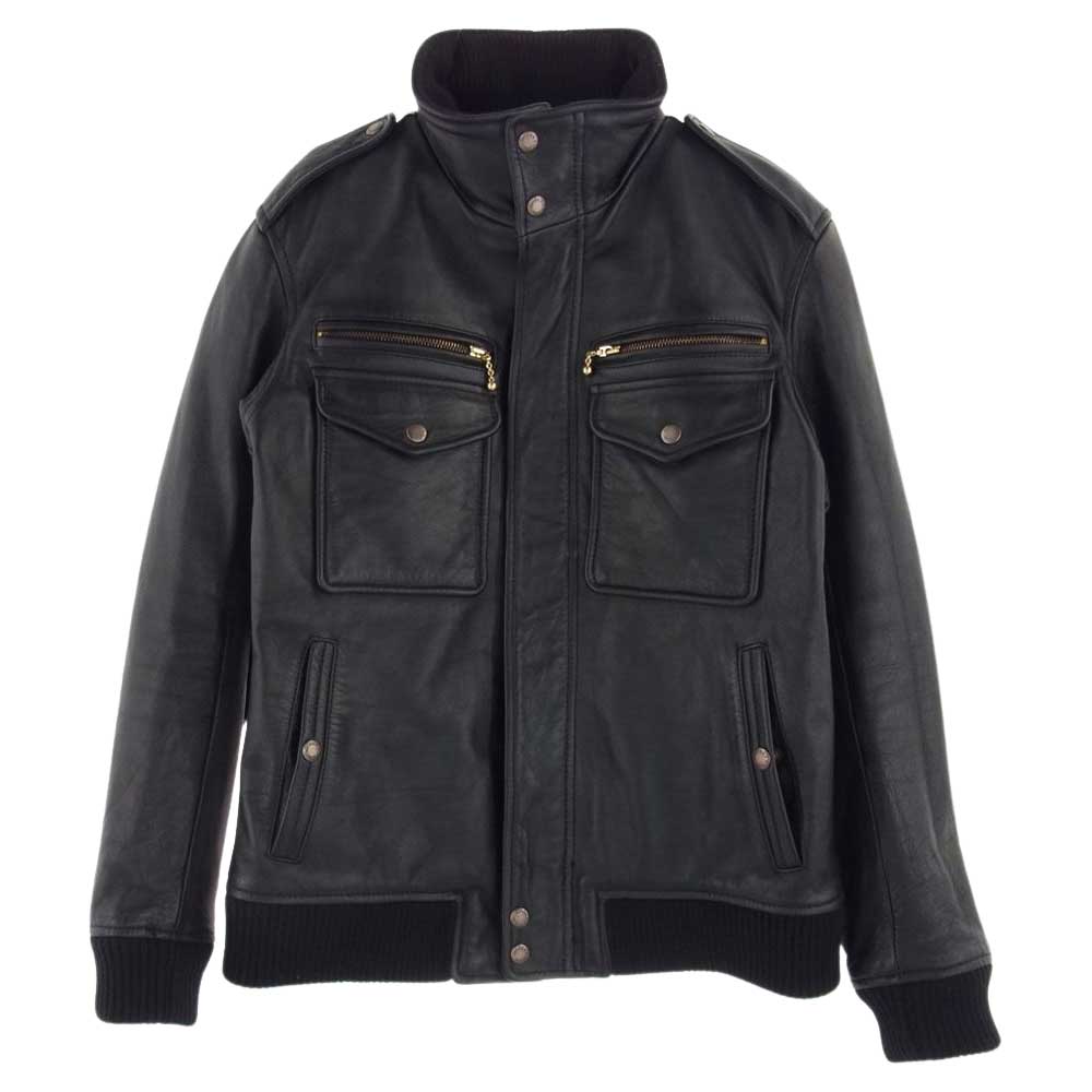 AVIREX アヴィレックス 6101030 Leather Jacket レザー ジャケット ブラック系 L【中古】