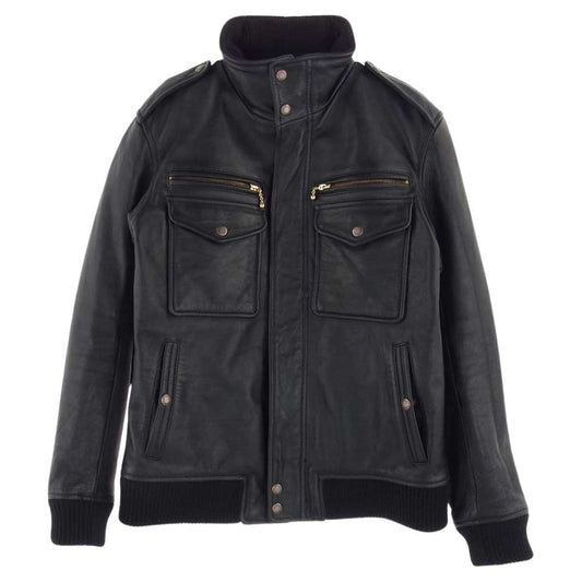 AVIREX アヴィレックス 6101030 Leather Jacket レザー ジャケット ブラック系 L【中古】