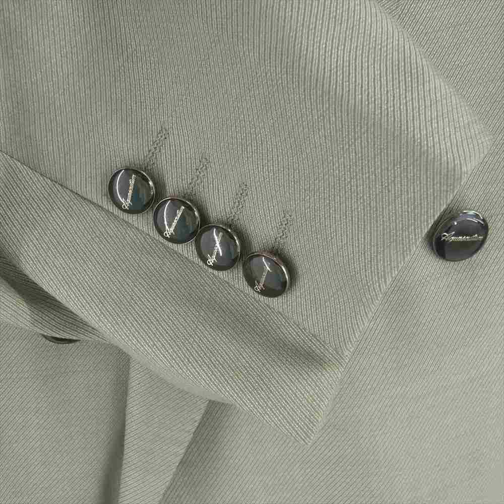 Aquascutum アクアスキュータム シルク混 ピークドラペル ロゴ釦