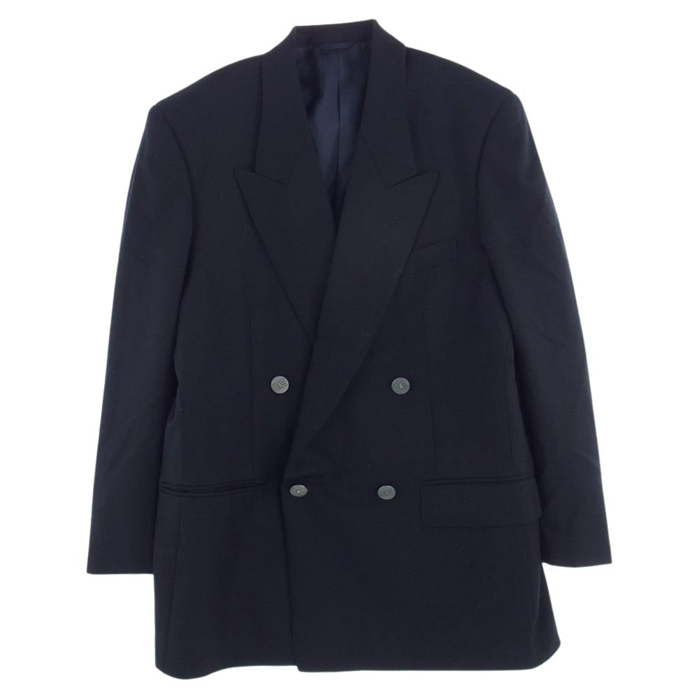BALENCIAGA バレンシアガ C-TK300 BBボタン ネーム入り ダブル ジャケット ネイビー系 92 A4【中古】