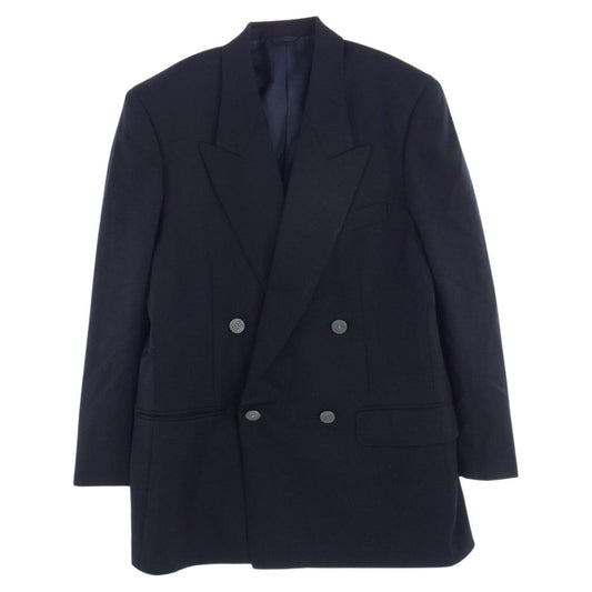 BALENCIAGA バレンシアガ C-TK300 BBボタン ネーム入り ダブル ジャケット ネイビー系 92 A4【中古】