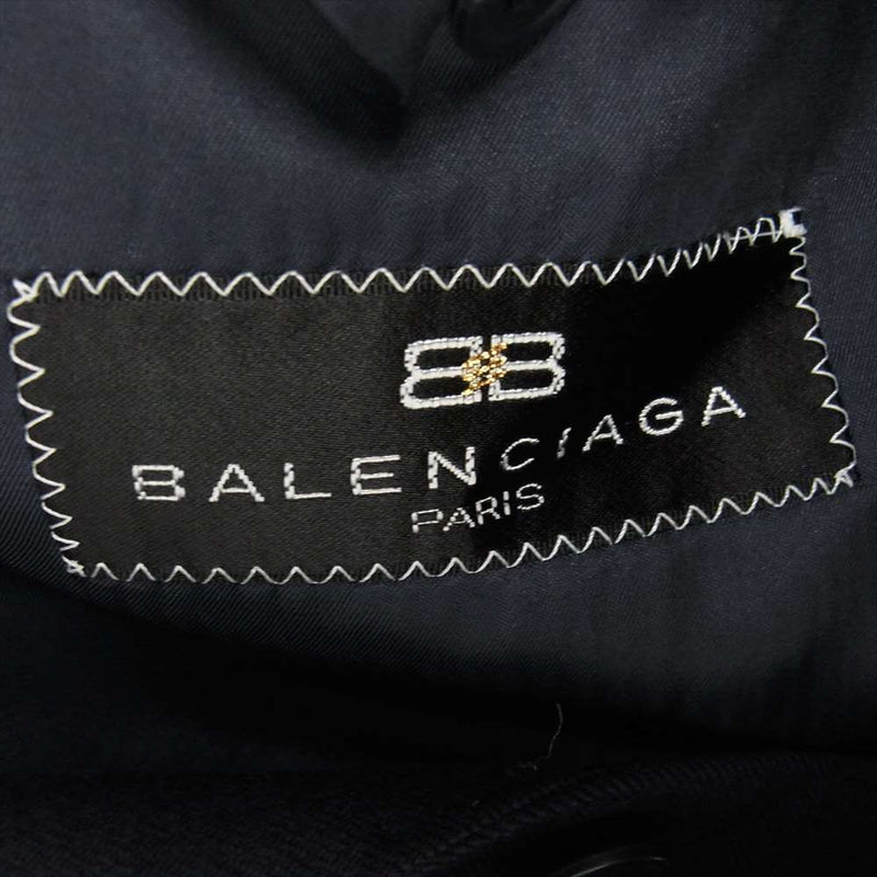 BALENCIAGA バレンシアガ C-TK300 BBボタン ネーム入り ダブル ジャケット ネイビー系 92 A4【中古】