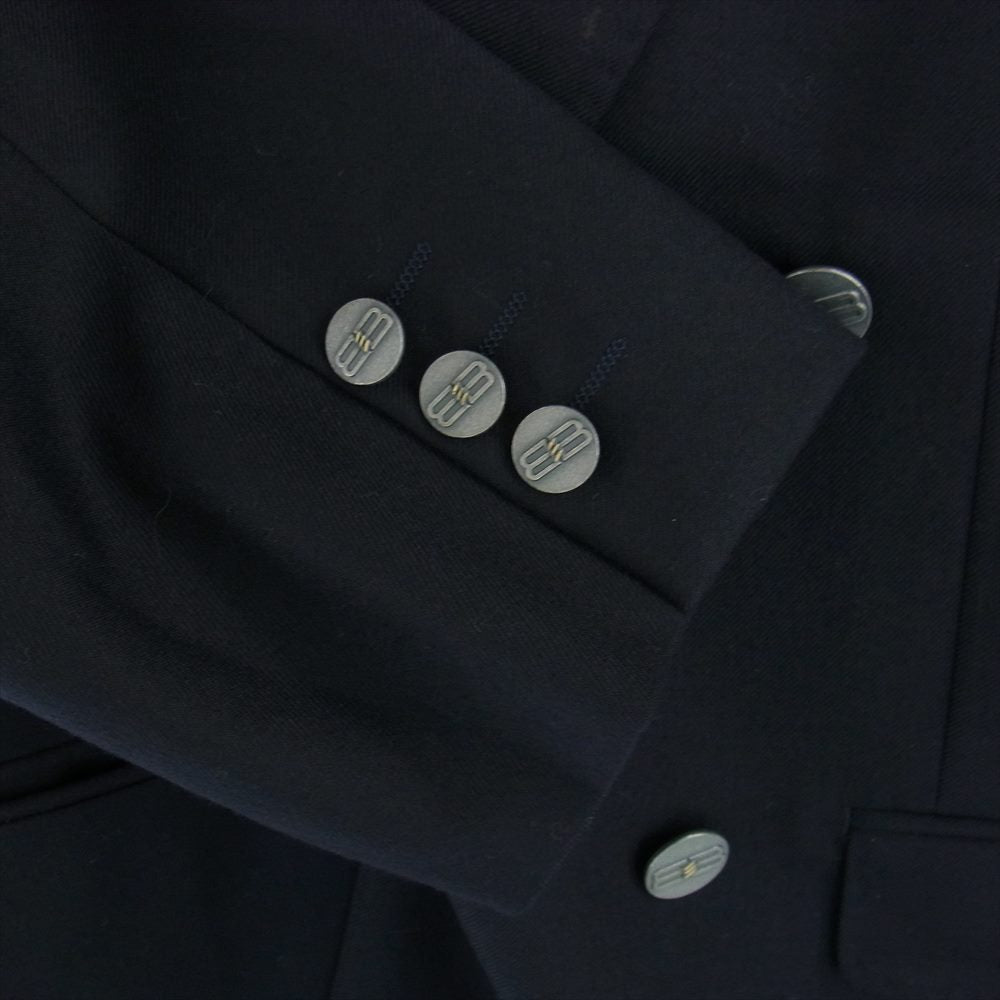 BALENCIAGA バレンシアガ C-TK300 BBボタン ネーム入り ダブル ジャケット ネイビー系 92 A4【中古】