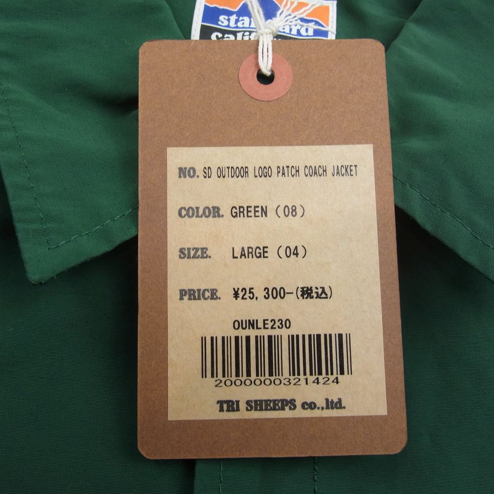STANDARD CALIFORNIA スタンダードカリフォルニア 23SS SD Outdoor Logo Patch Coach Jacket アウトドアロゴ パッチ コーチ ジャケット グリーン系 L【新古品】【未使用】【中古】