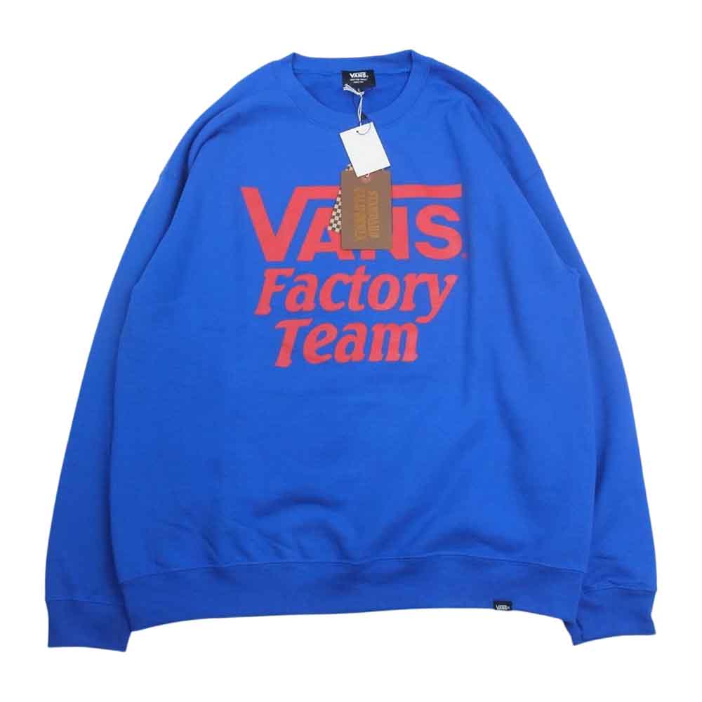 STANDARD CALIFORNIA スタンダードカリフォルニア 23SS × Vans 20周年記念 コラボ Factory Team シールドロゴ クルーネック スウェット ブルー系 L【新古品】【未使用】【中古】