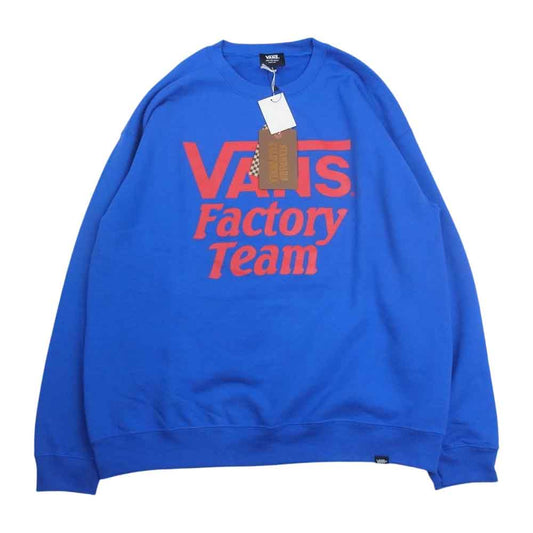 STANDARD CALIFORNIA スタンダードカリフォルニア 23SS × Vans 20周年記念 コラボ Factory Team シールドロゴ クルーネック スウェット ブルー系 L【新古品】【未使用】【中古】