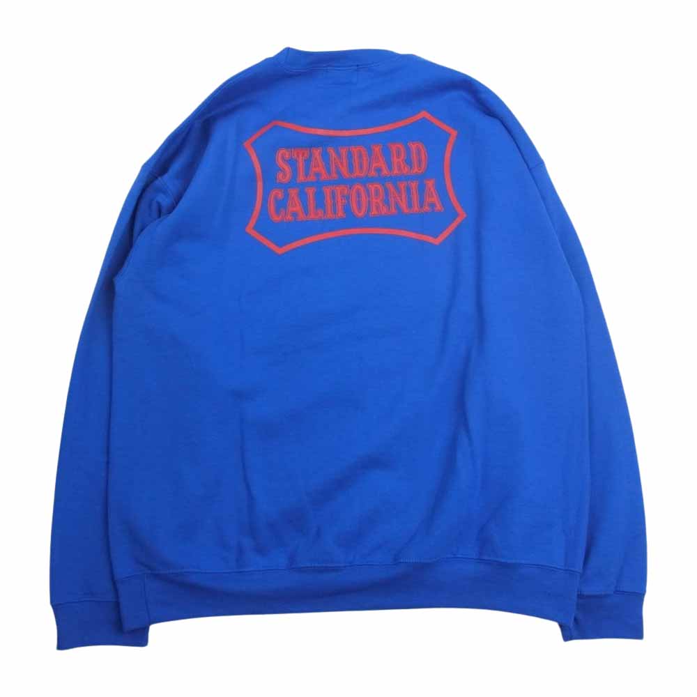 STANDARD CALIFORNIA スタンダードカリフォルニア 23SS × Vans 20周年記念 コラボ Factory Team シールドロゴ クルーネック スウェット ブルー系 L【新古品】【未使用】【中古】