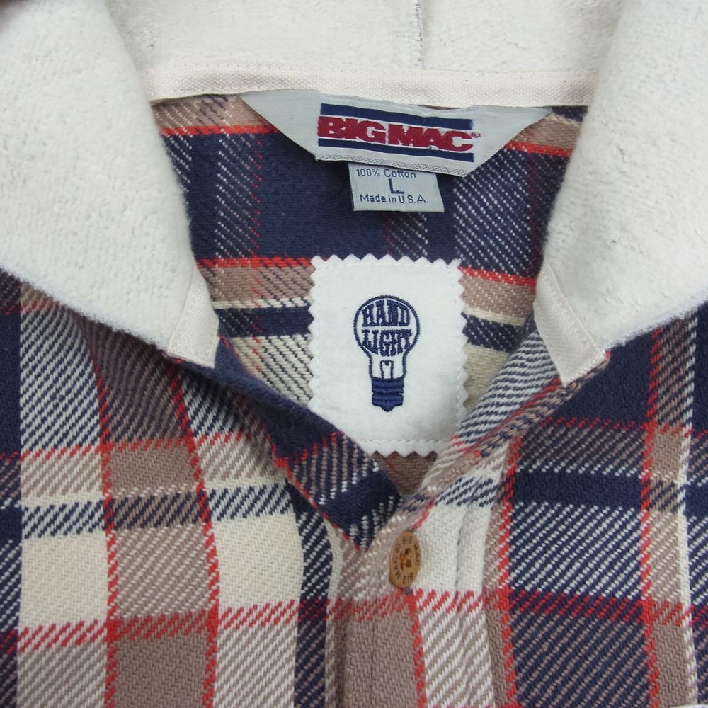 STANDARD CALIFORNIA スタンダードカリフォルニア 23SS × BIGMAC HAND LIGHT × SD Vintage BIGMAC Hoodie Flannel Shirt Limited ビックマック ハンドライト フランネル フーディー 長袖 シャツ マルチカラー系 L【新古品】【未使用】【中古】