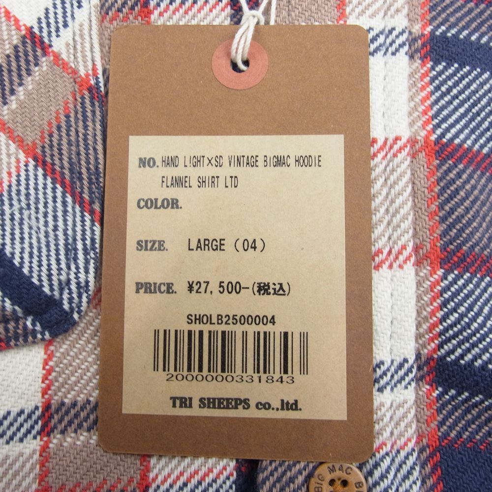 STANDARD CALIFORNIA スタンダードカリフォルニア 23SS × BIGMAC HAND LIGHT × SD Vintage BIGMAC Hoodie Flannel Shirt Limited ビックマック ハンドライト フランネル フーディー 長袖 シャツ マルチカラー系 L【新古品】【未使用】【中古】