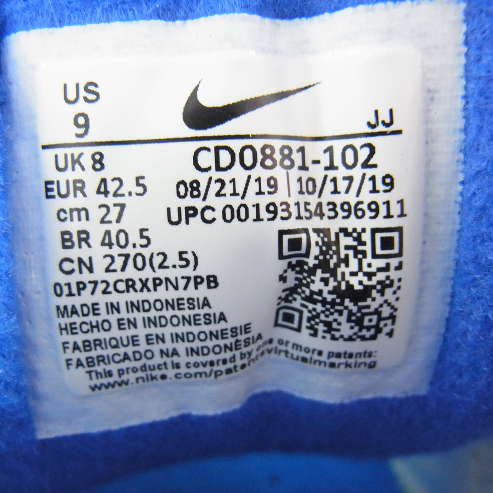 NIKE ナイキ CD0881-102 AIR MAX 90 "HYPER ROYAL/PARTICLE GREY" エアマックス ハイパーロイヤル パーティクルグレー ブルー系 ホワイト系 グレー系 27.0ｃｍ【極上美品】【中古】