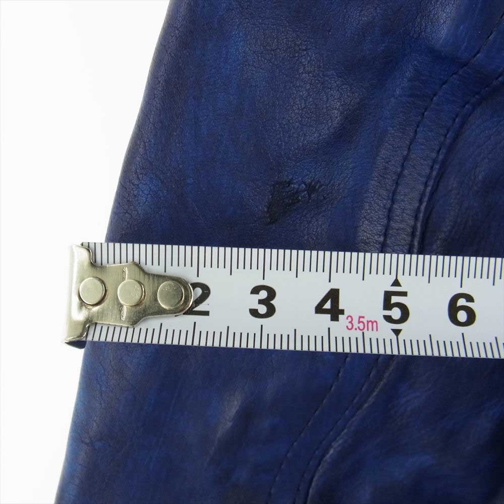 ISAMUKATAYAMA BACKLASH イサムカタヤマバックラッシュ 2035-01' JAPAN CALF GARMENT-WASH “HAND DYED” DOUBLE RIDERS ジャパンカーフ ガーメント ウォッシュ ハンド ダイ レザー ダブル ライダース ジャケット ブルー系 1【美品】【中古】