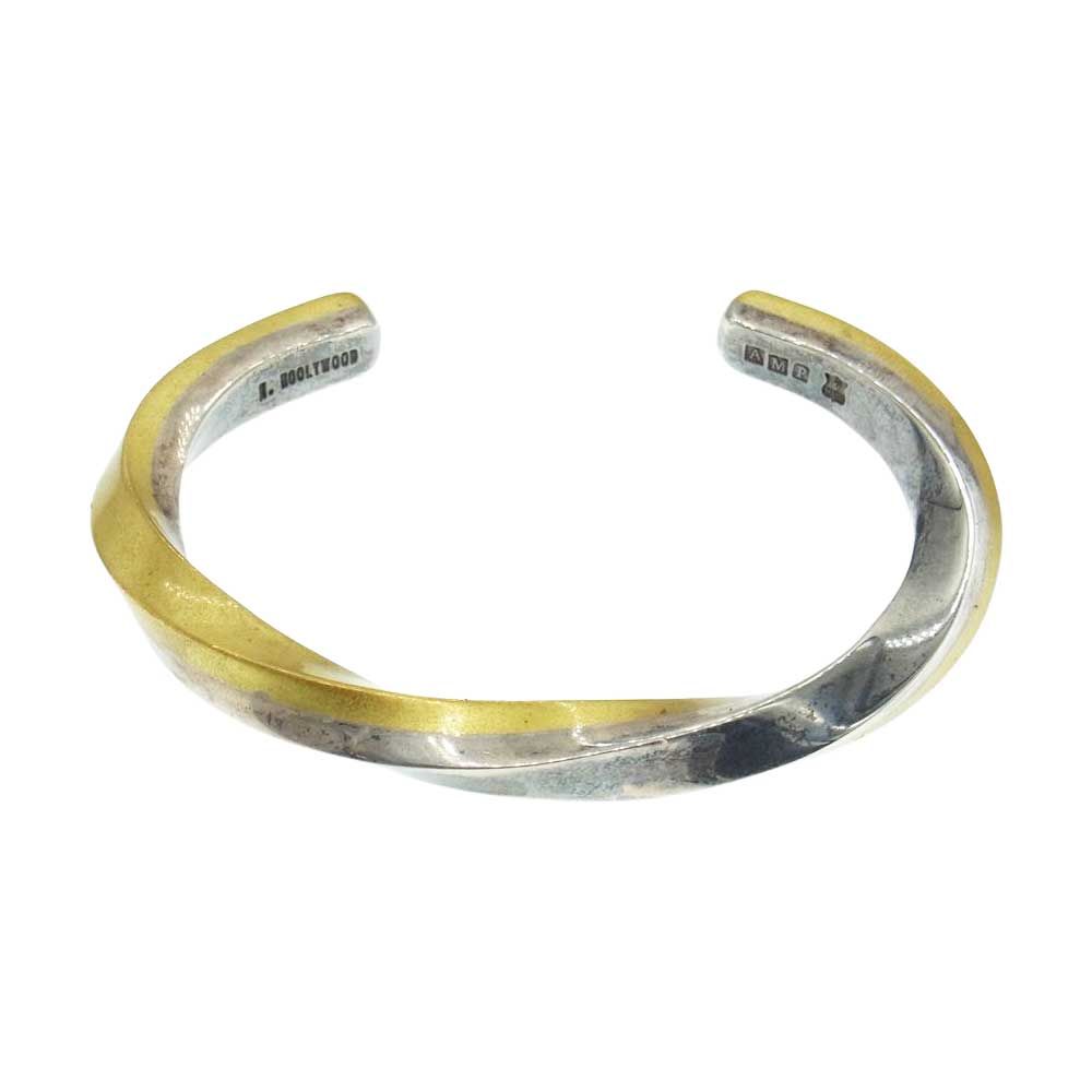N.HOOLYWOOD エヌハリウッド amp japan アンプジャパン ブラス × シルバー コンビ ツイスト バングル シルバー系 ゴールド系【中古】