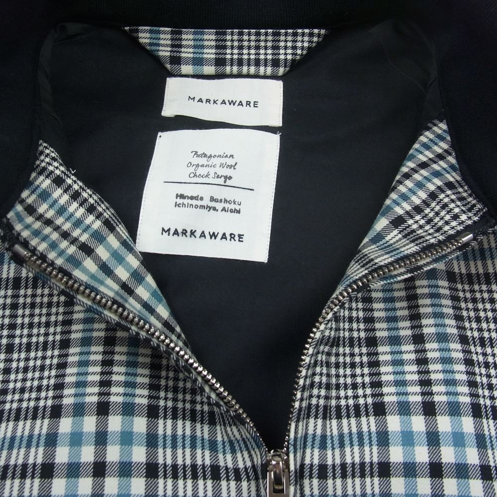 markaware マーカウェア A19C-04BL01C FIELDSMAN SHORT JACKET ORGANIC WOOL CHECK SERGE フィールズマン ショート チェック ジャケット ブラック系 1【中古】