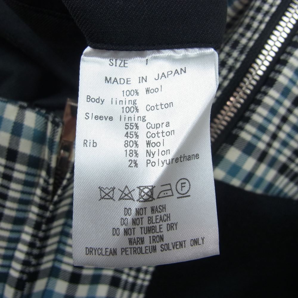 markaware マーカウェア A19C-04BL01C FIELDSMAN SHORT JACKET ORGANIC WOOL CHECK SERGE フィールズマン ショート チェック ジャケット ブラック系 1【中古】
