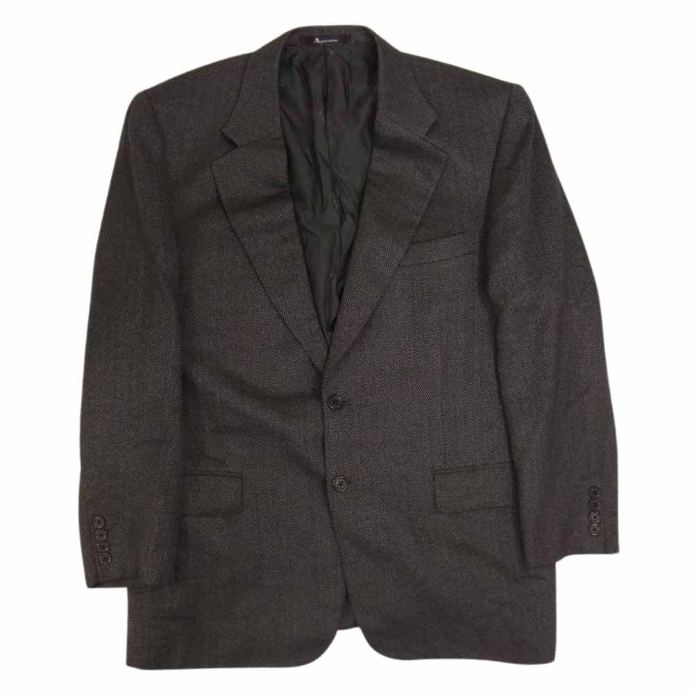 Aquascutum アクアスキュータム ヘリンボーン 2B テーラード ジャケット グレー系 100AB7【中古】