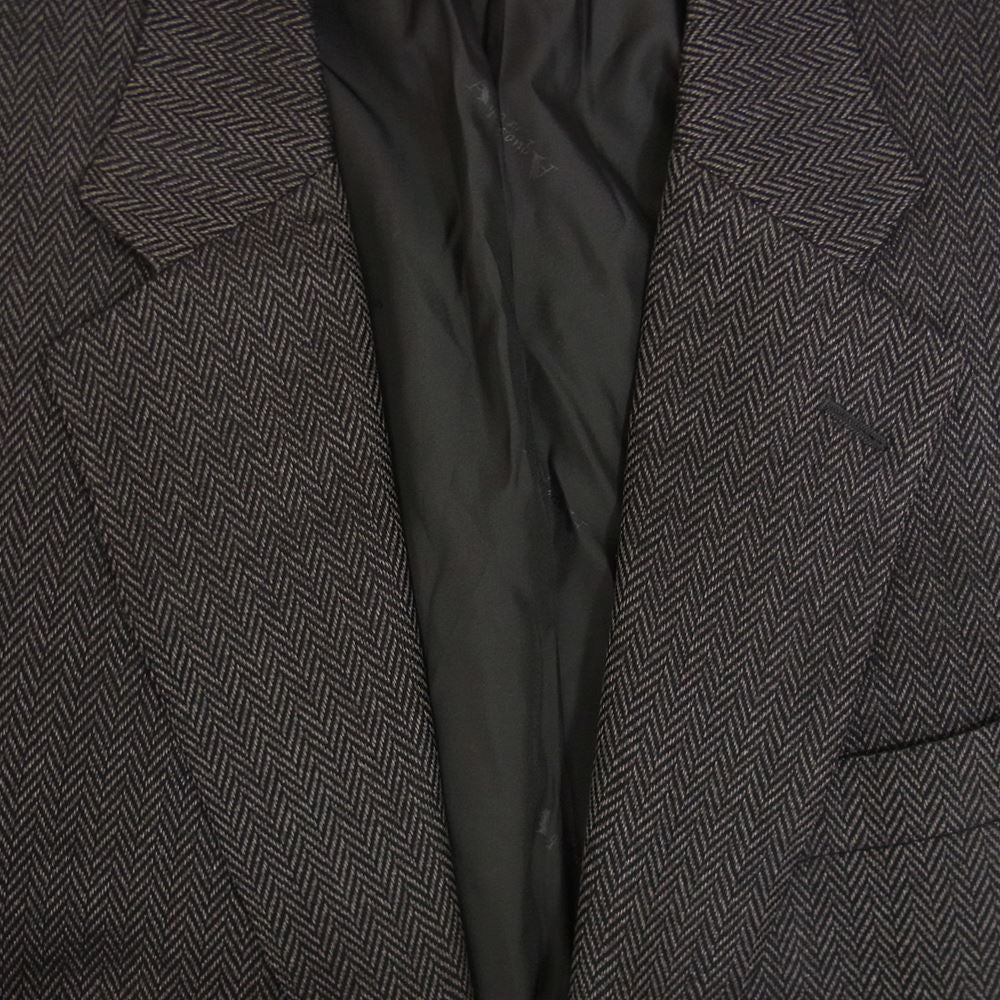 Aquascutum アクアスキュータム ヘリンボーン 2B テーラード ジャケット グレー系 100AB7【中古】