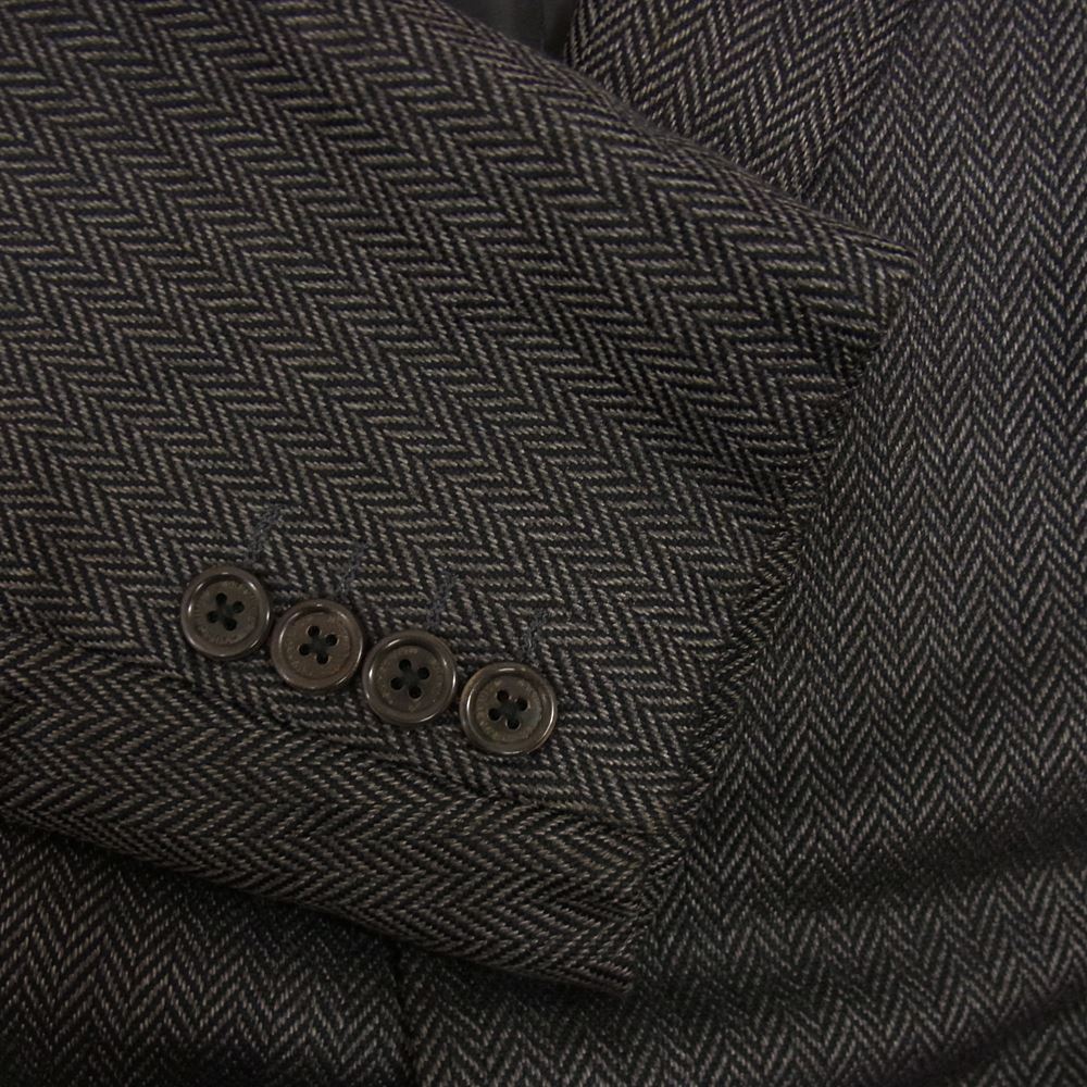 Aquascutum アクアスキュータム ヘリンボーン 2B テーラード ジャケット グレー系 100AB7【中古】
