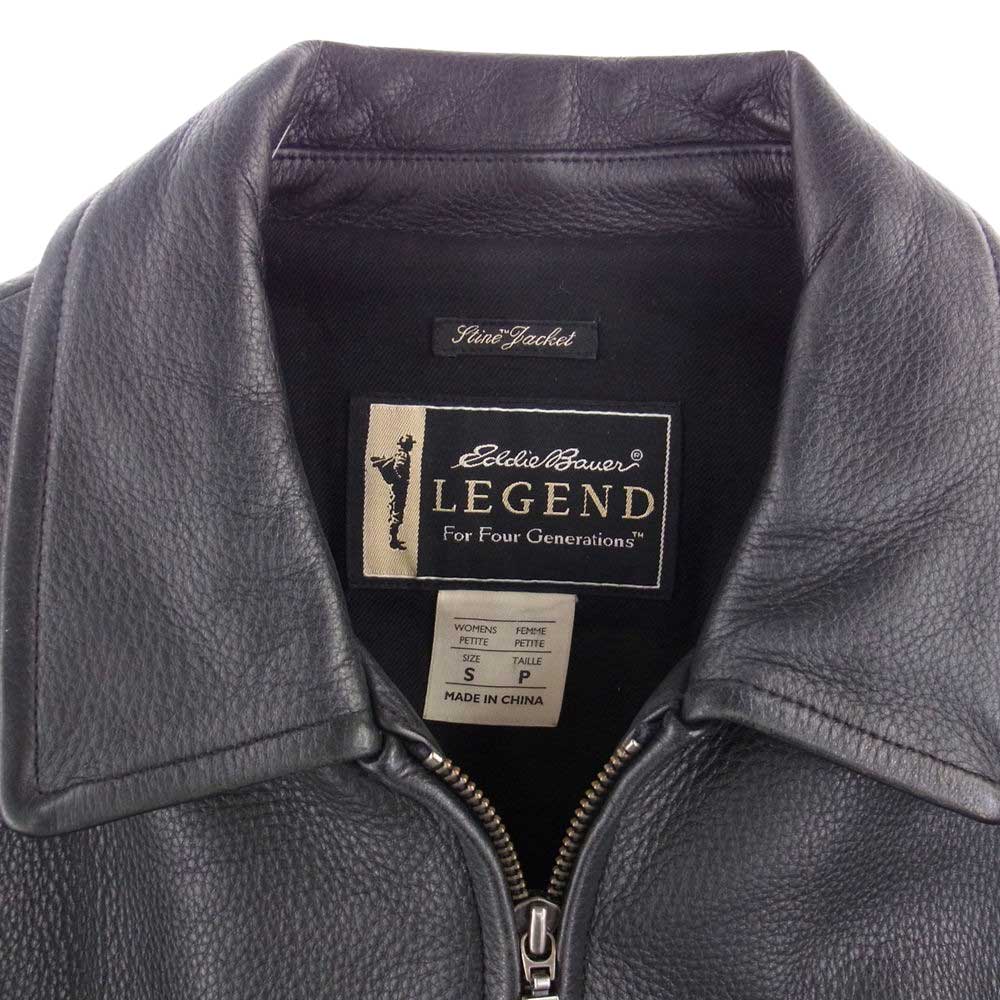Eddie Bauer エディー・バウアー レザー ブルゾン ジャケット ブラック系 S【中古】