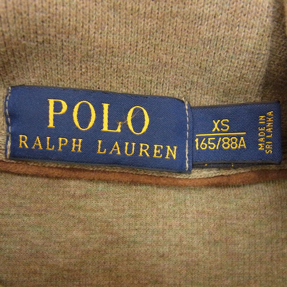 POLO RALPH LAUREN ポロ・ラルフローレン ショールカラー プルオーバー スウェット ブラウン系 XS【中古】