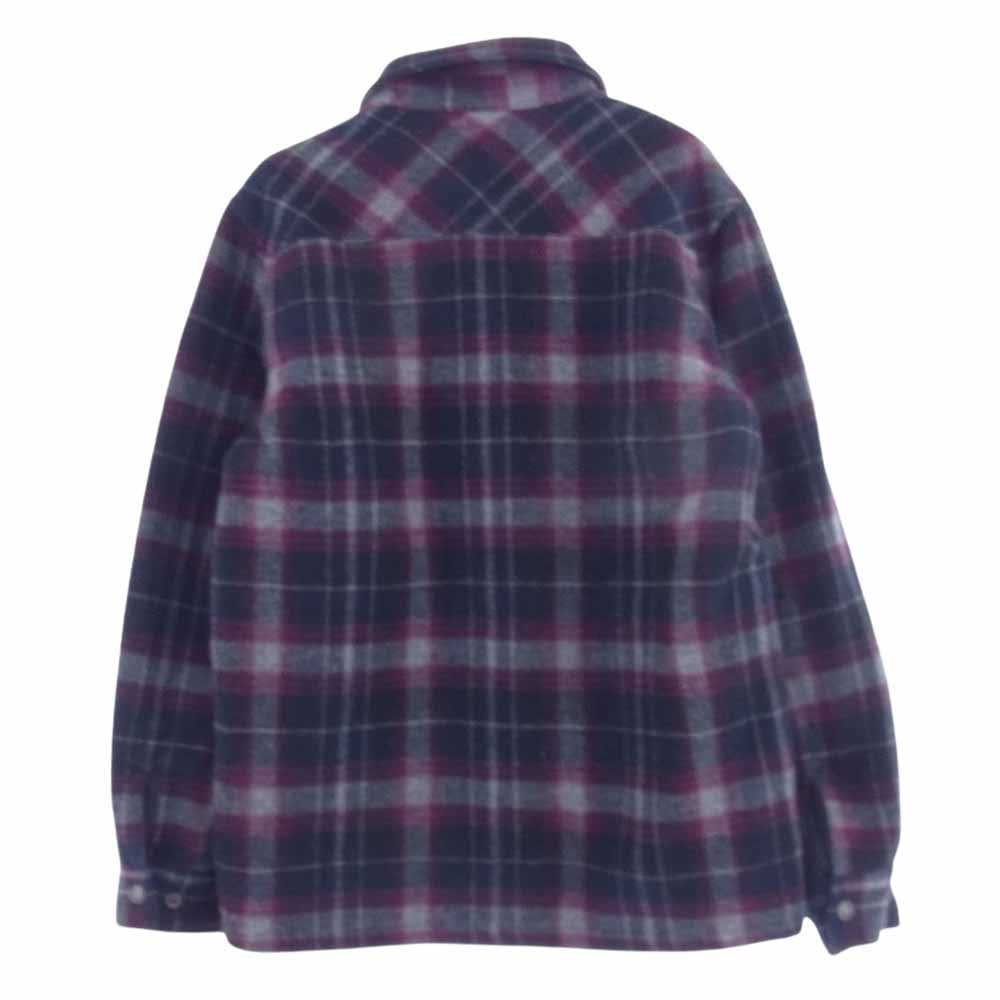 Eddie Bauer エディー・バウアー キルトライナー チェック フルジップ ブルゾン ジャケット ネイビー系 ワインレッド系 XS【中古】
